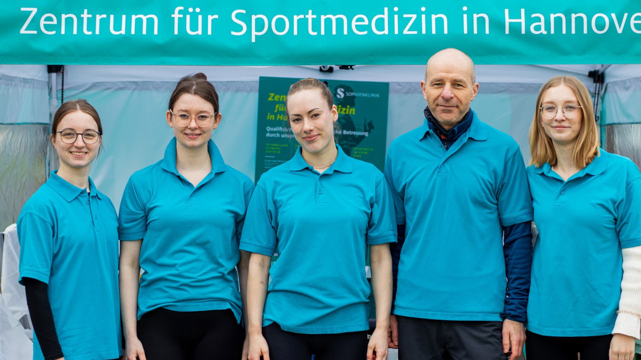 Physio-Team der Sophienklinik beim Hannover-Marathon